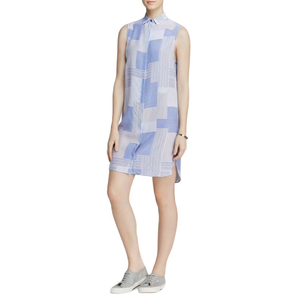 Equipment Michaela Linear Patchwork Silk Dress St… - image 1